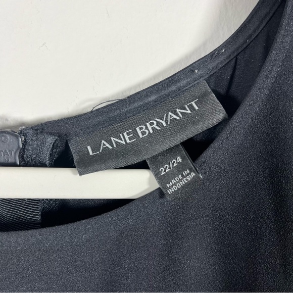 Lane Bryant RN 118641 Bell Sleeve Black Zip Up Blouse Women’s Plus Size 22/24 - Picture 5 of 11